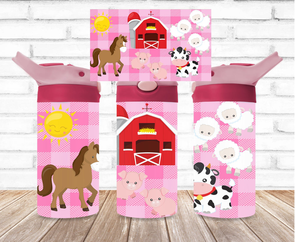 Kids Farm Tumbler, Barnyard Kids Water Bottle | Kids Water Tumbler | Great Kids Gift | Kids Sippy Cup | Back To School Cup - HOT SELLER!