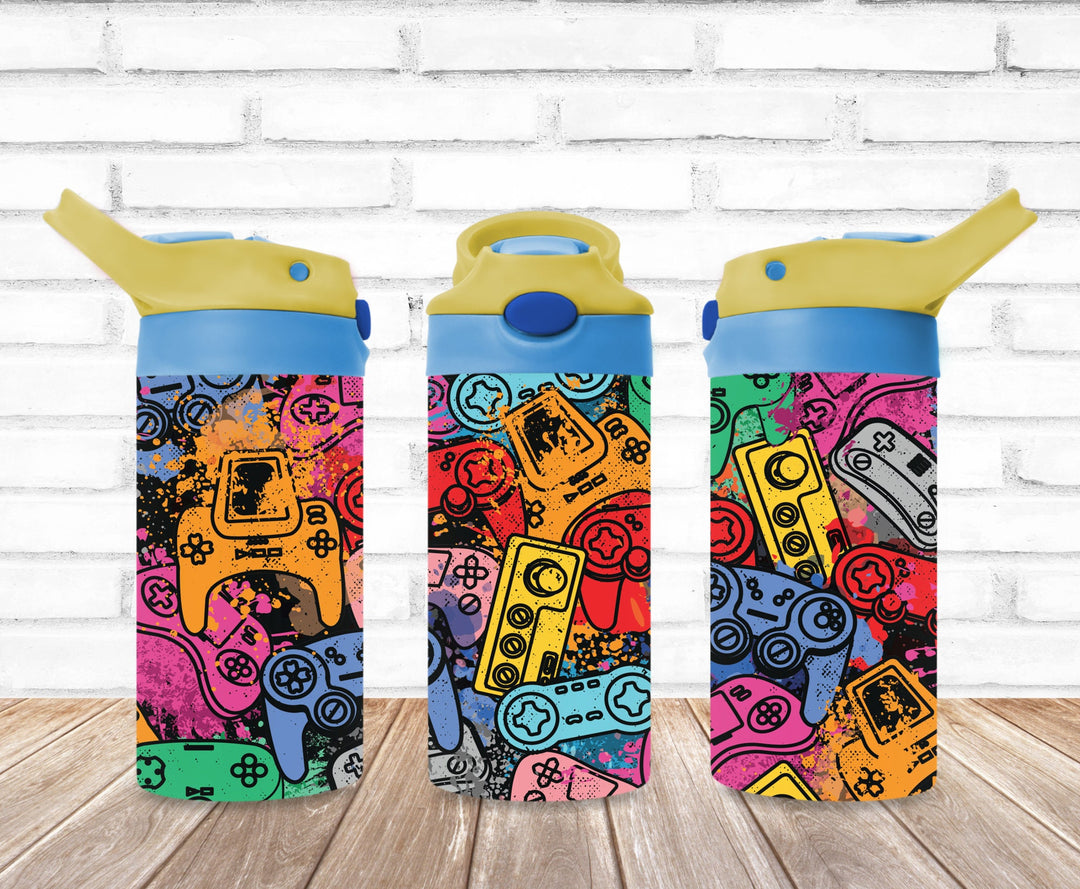 Kids Video Game Tumbler, Video Game Controllers, Kids Water Bottle, Kids Water Tumbler, Great Kids Gift, Kids Sippy Cup