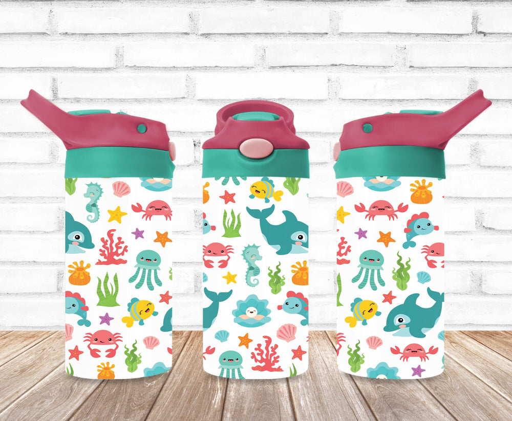 Kids Mermaid Tumbler, Under the Sea Tumbler, Kids Water Bottle, Kids Water Tumbler, Great Kids Gift, Kids Sippy Cup, Back To School