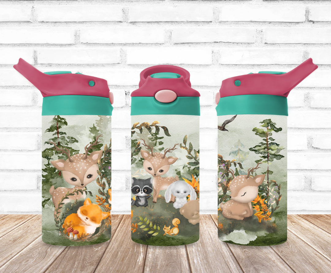Kids Forest Friends Tumbler, Forest Animals, Kids Water Bottle | Kids Water Tumbler | Great Kids Gift | Kids Sippy Cup | Back To School