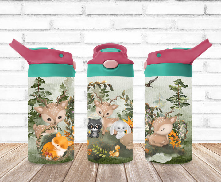 Kids Forest Friends Tumbler, Forest Animals, Kids Water Bottle | Kids Water Tumbler | Great Kids Gift | Kids Sippy Cup | Back To School