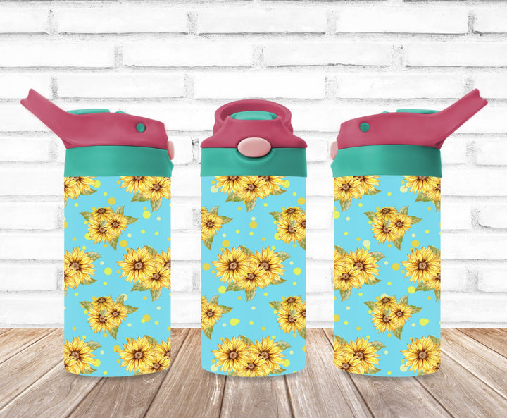 Kids Sunflower Tumbler, Pretty Sunflowers, Kids Water Bottle | Kids Water Tumbler | Great Kids Gift | Kids Sippy Cup | Back To School