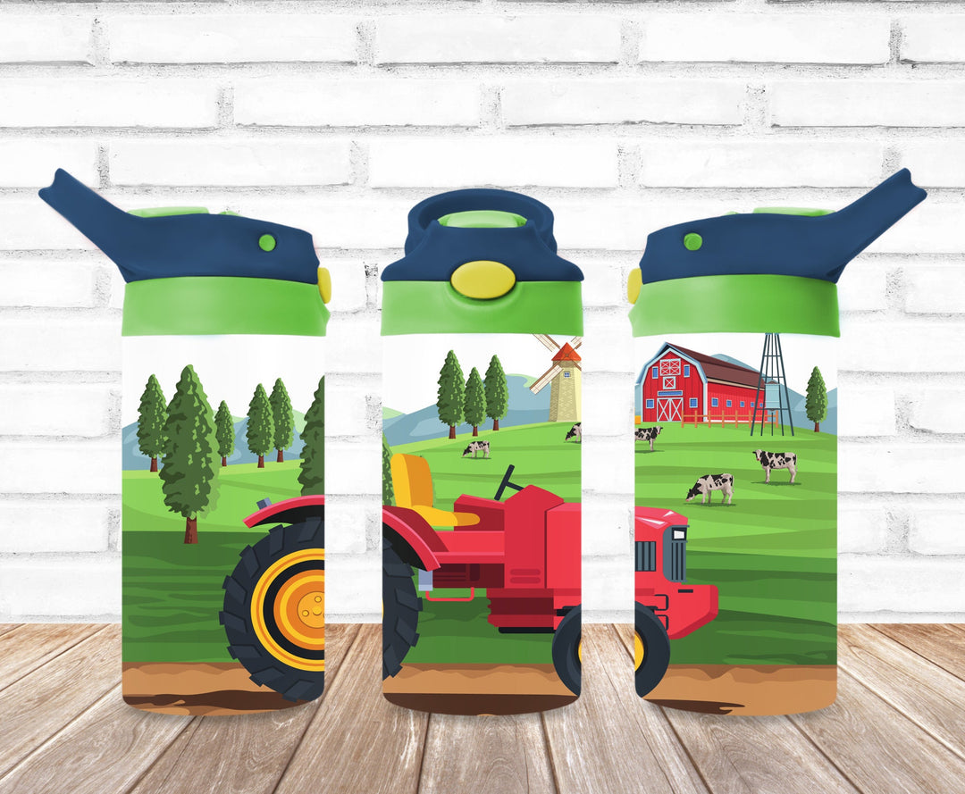 Kids Tractor tumbler, Farm Tumbler, Kids Water Tumbler | Great Kids Gift | Kids Sippy Cup | Back To School Cup - HOT SELLER!