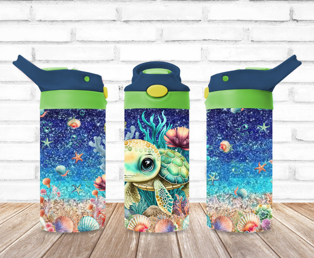 Turtle Tumbler, Kids Turtle Tumbler, Turtle Water Bottle, Kids Water Tumbler, Kids FlipTop Cup, Kids Sippy Cup, Back To School Cup
