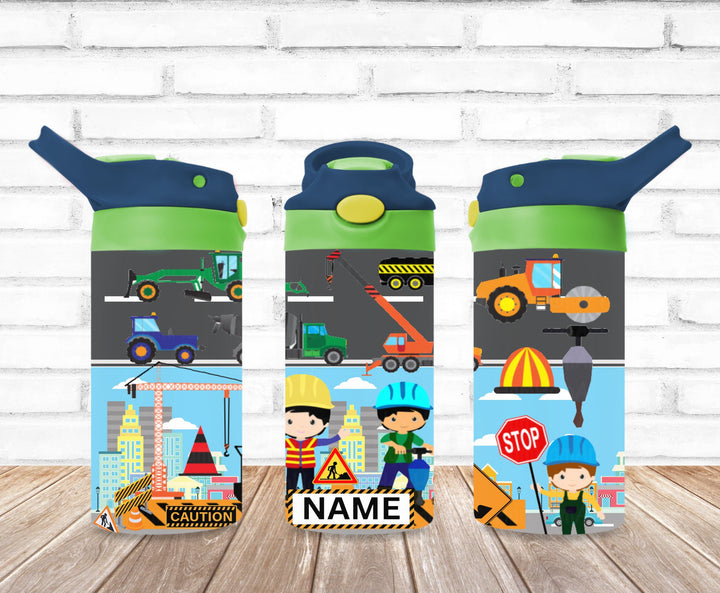 Kids Construction Tumbler, Tractor Tumbler - Kids Water Bottle | Kids Water Tumbler | Great Kids Gift | Kids Sippy Cup | Back To School Cup