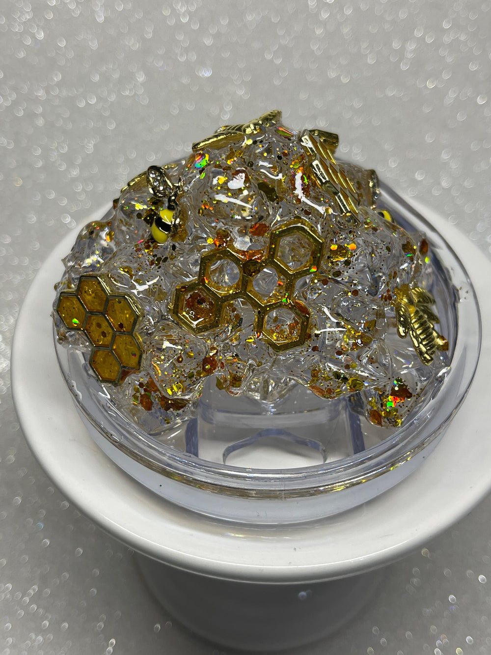 Bumble Bee Tumbler Topper, Springtime Tumbler Topper, 3D Decorative Lid - Ice Topper Lid, unique gift