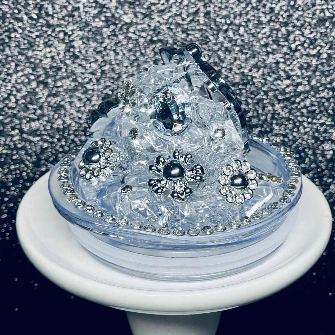 Dazzling Diva Rhinestone Crown Tumbler Topper with Rhinestone Bling, Queen Tumbler Topper, 3D Crown Tumbler Lid, Rhinestone Tumbler Lid