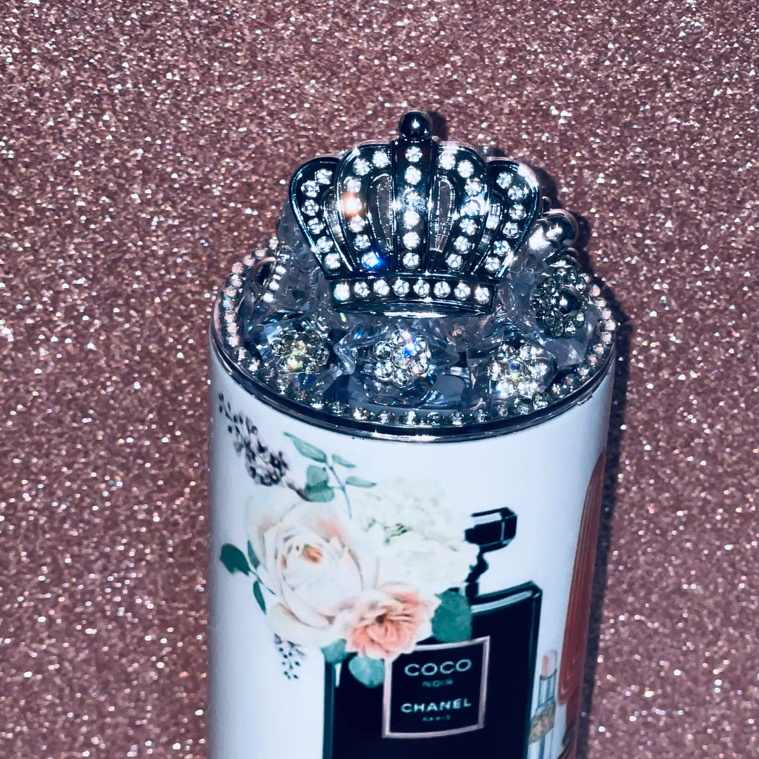Dazzling Diva Rhinestone Crown Tumbler Topper with Rhinestone Bling, Queen Tumbler Topper, 3D Crown Tumbler Lid, Rhinestone Tumbler Lid