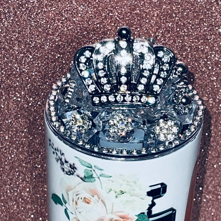 Dazzling Diva Rhinestone Crown Tumbler Topper with Rhinestone Bling, Queen Tumbler Topper, 3D Crown Tumbler Lid, Rhinestone Tumbler Lid