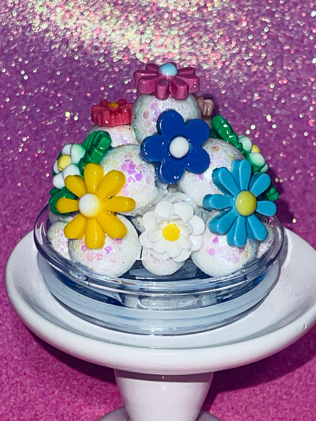 Spring flowers floral daisy Topper Lid - Tumbler Toppers, unique gift