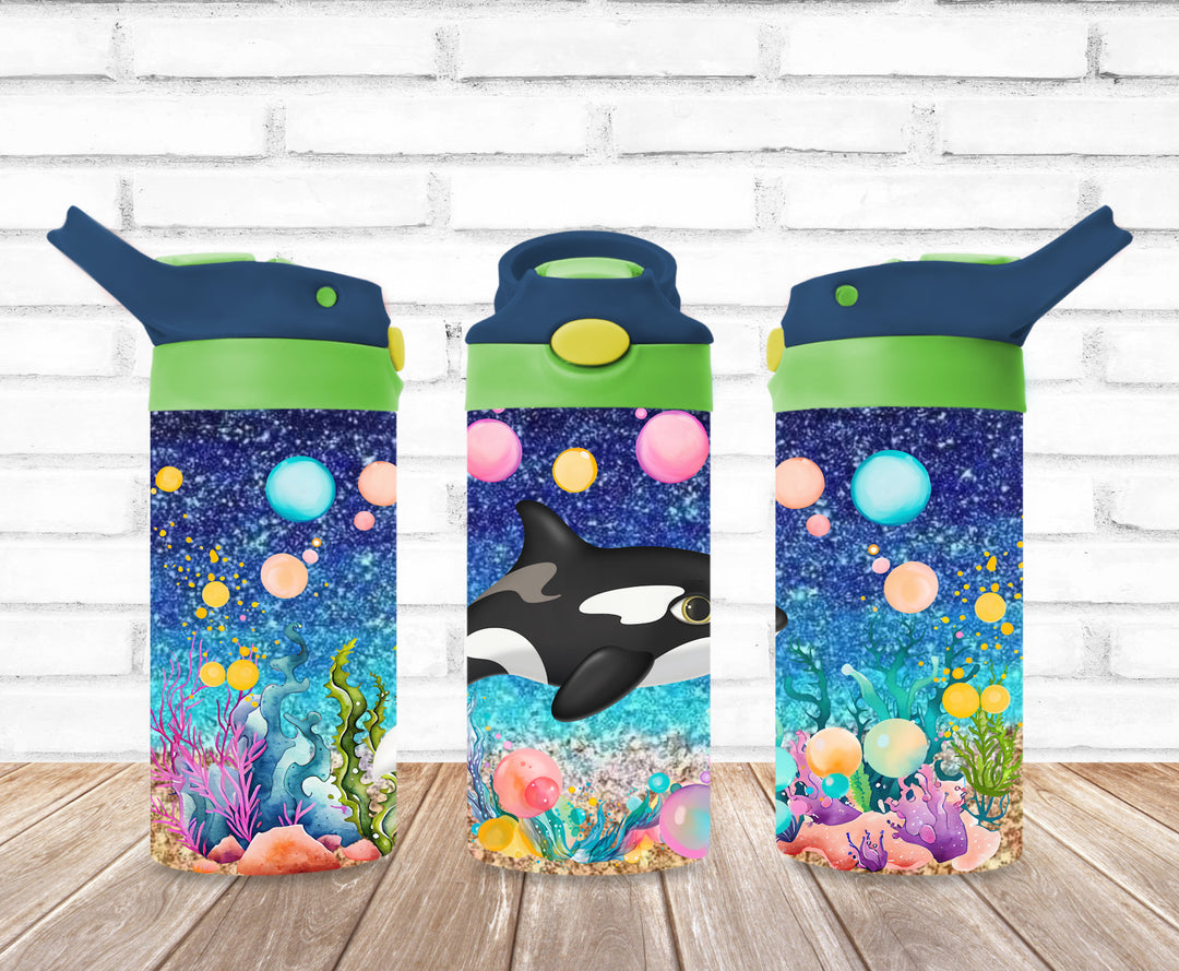 Kids Orca Whale Tumbler, Orca Tumbler, Kids Water Tumbler, Great Kids Gift, Kids Sippy Cup, Back To School Cup - HOT SELLER!