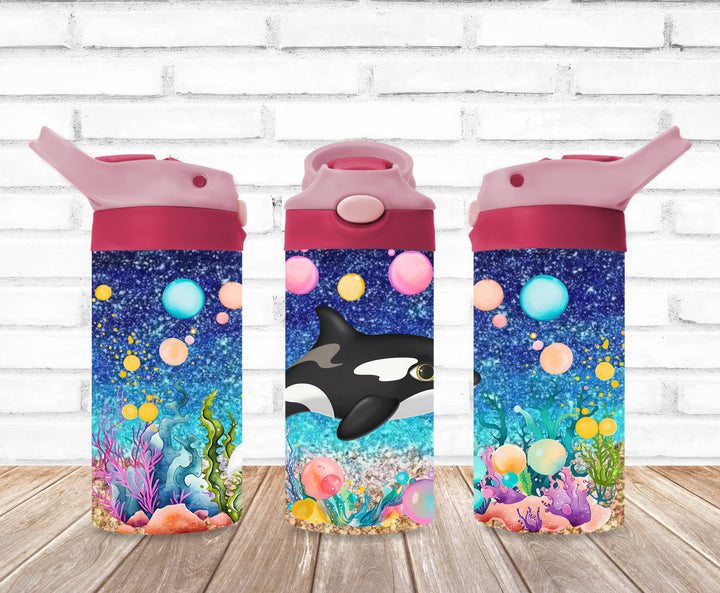 Kids Orca Whale Tumbler, Orca Tumbler, Kids Water Tumbler, Great Kids Gift, Kids Sippy Cup, Back To School Cup - HOT SELLER!