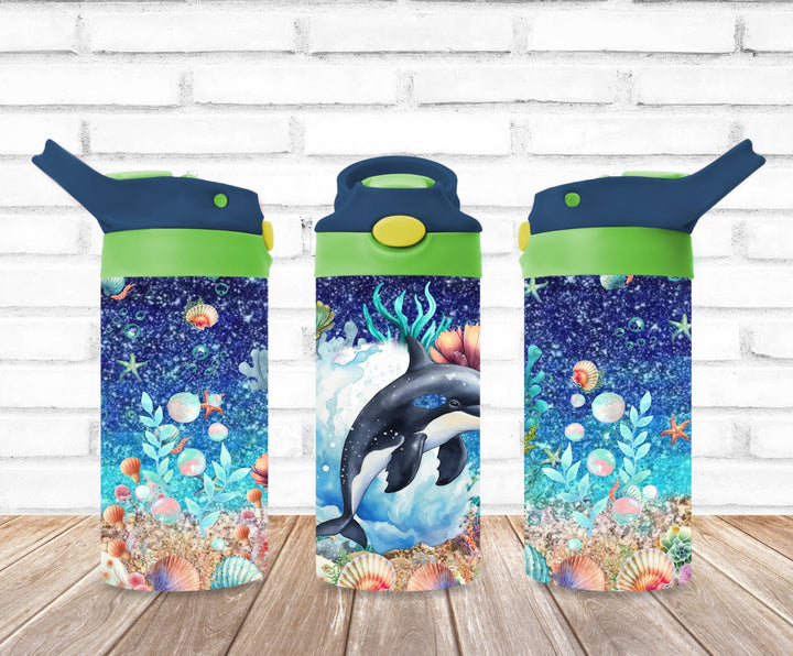 Kids Orca Whale Tumbler, Orca Tumbler, Kids Water Tumbler, Great Kids Gift, Kids Sippy Cup, Back To School Cup - HOT SELLER!