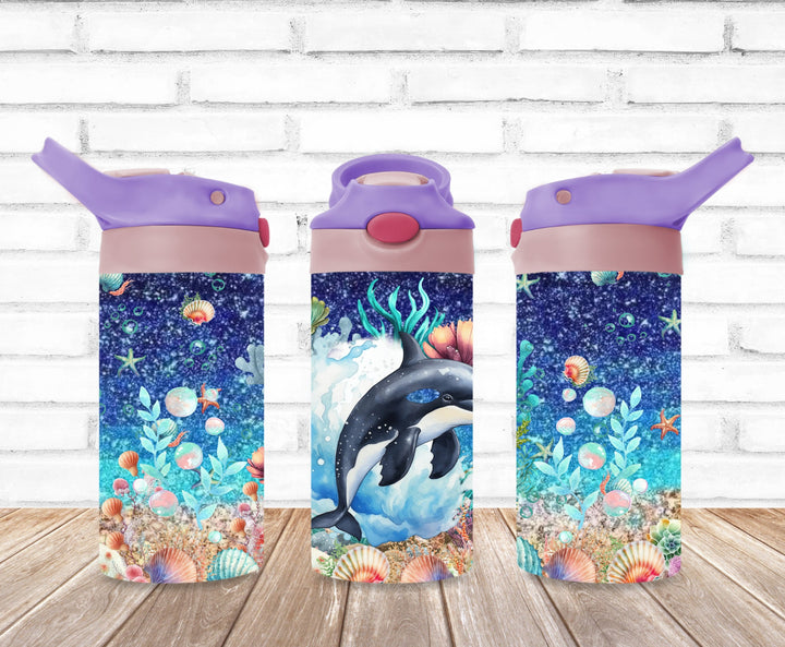 Kids Orca Whale Tumbler, Orca Tumbler, Kids Water Tumbler, Great Kids Gift, Kids Sippy Cup, Back To School Cup - HOT SELLER!