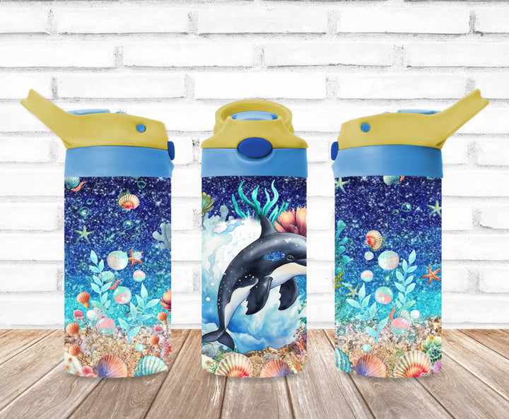 Kids Orca Whale Tumbler, Orca Tumbler, Kids Water Tumbler, Great Kids Gift, Kids Sippy Cup, Back To School Cup - HOT SELLER!