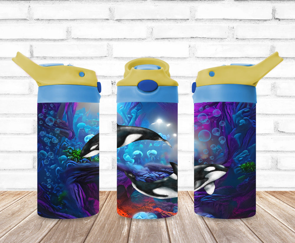 Kids Orca Whale Tumbler, Orca Tumbler, Kids Water Tumbler, Great Kids Gift, Kids Sippy Cup, Back To School Cup - HOT SELLER!