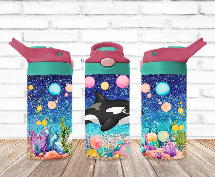 Kids Orca Whale Tumbler, Orca Tumbler, Kids Water Tumbler, Great Kids Gift, Kids Sippy Cup, Back To School Cup - HOT SELLER!