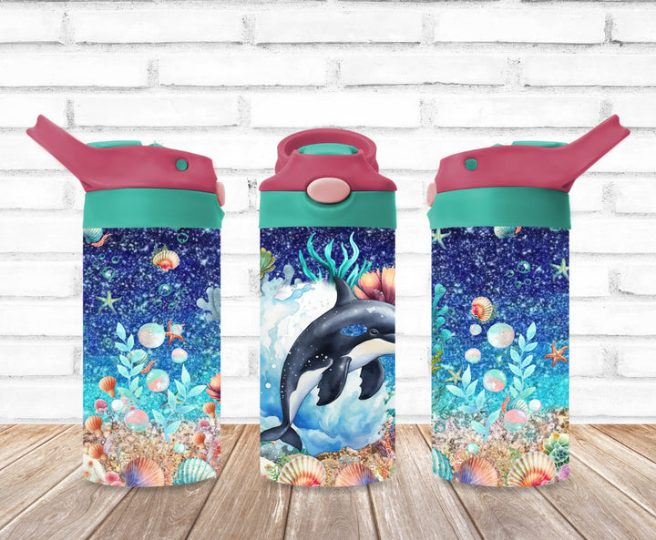 Kids Orca Whale Tumbler, Orca Tumbler, Kids Water Tumbler, Great Kids Gift, Kids Sippy Cup, Back To School Cup - HOT SELLER!