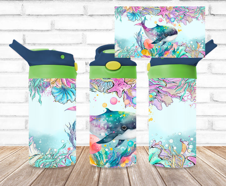 Kids Orca Whale Tumbler, Orca Tumbler, Kids Water Tumbler, Kids FlipTop Cup, Kids Sippy Cup, Back To School Cup - HOT SELLER!