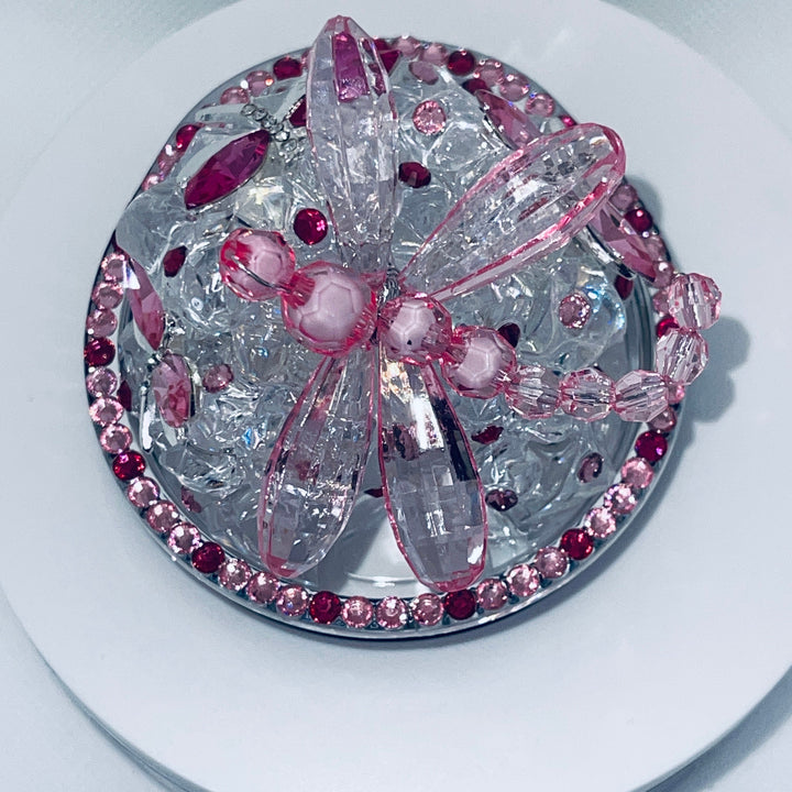 Rhinestone Dragonfly Tumbler Topper, Rhinestone Dragonfly 3D Decorative Lid, 3D Ice Topper Lid, unique gift