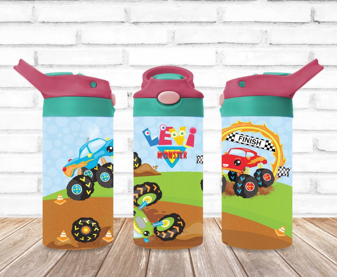Kids Monster Truck Tumbler - Kids Water Bottle | Kids Water Tumbler | Great Kids Gift | Kids Sippy Cup | Back To School Cup - HOT SELLER!