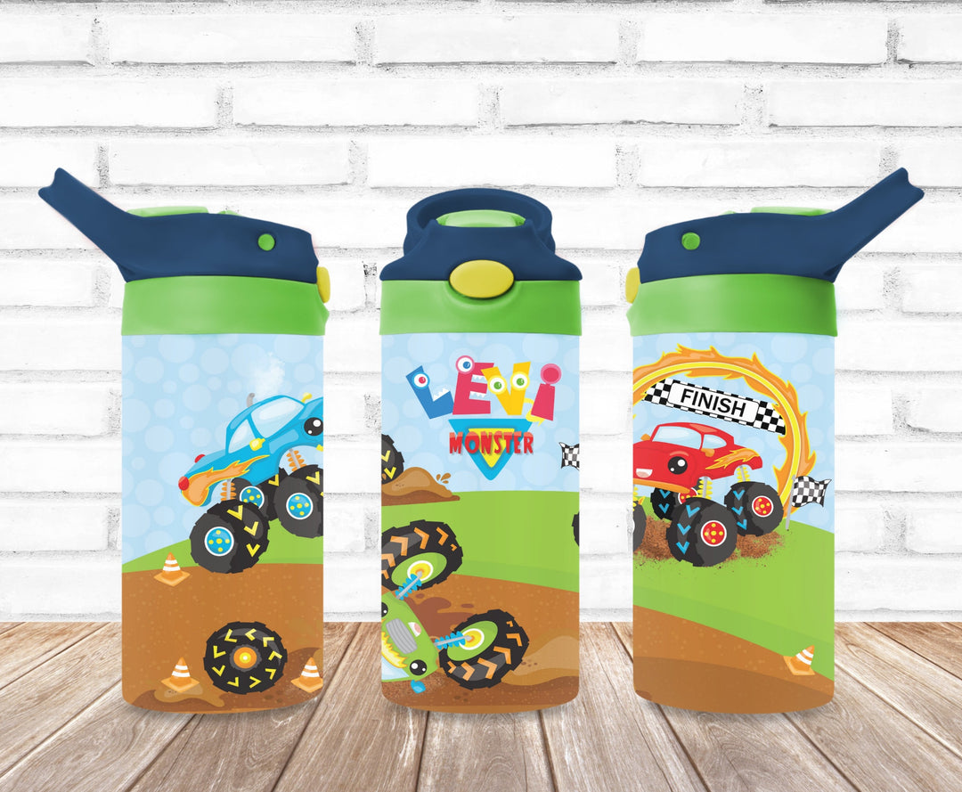 Kids Monster Truck Tumbler - Kids Water Bottle | Kids Water Tumbler | Great Kids Gift | Kids Sippy Cup | Back To School Cup - HOT SELLER!