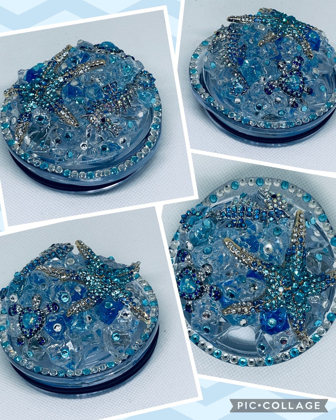 Rhinestone Turtle Tumbler Topper, Rhinestone Beach Tumbler Topper, Turtle Starfish Seahorse Topper, Rhinestone Tumbler Lid LIMITED SUPPLY