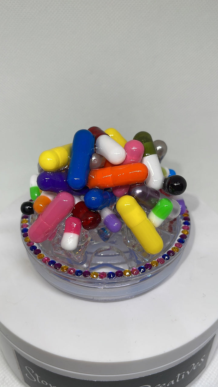 Pharmacy topper, Pill Tumbler Topper, medicine pill topper, mental health tumbler, 3D Decorative Lid - Ice Topper Lid, unique gift