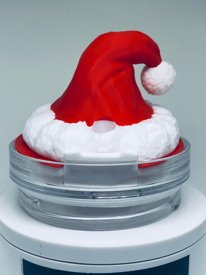 3D Santa Hat Tumbler Topper for 40 oz tumblers, Christmas tumbler topper, 3D Christmas Topper