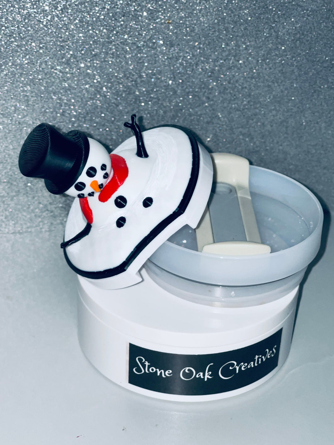 Christmas Snowman 30 or 40 oz Tumbler Topper, Melting Snowman tumbler topper, 3D Decorative Lid Attachment, unique gift