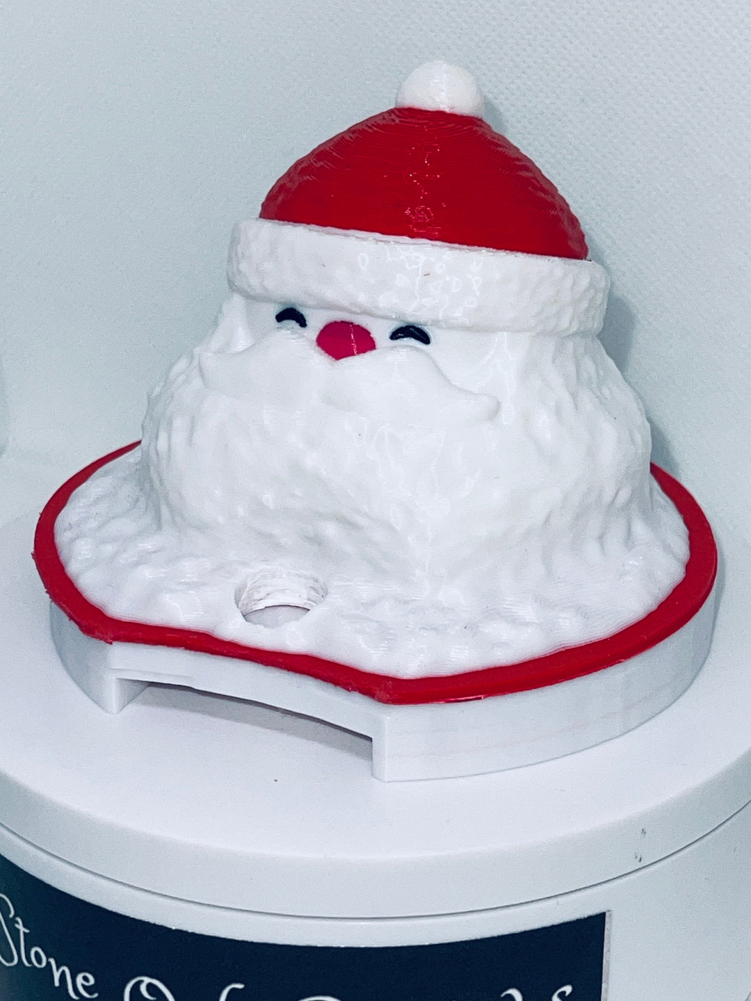 Christmas Santa 30 or 40 oz Tumbler Topper, Christmas Tumbler Topper, 3D Decorative Lid Attachment, unique gift