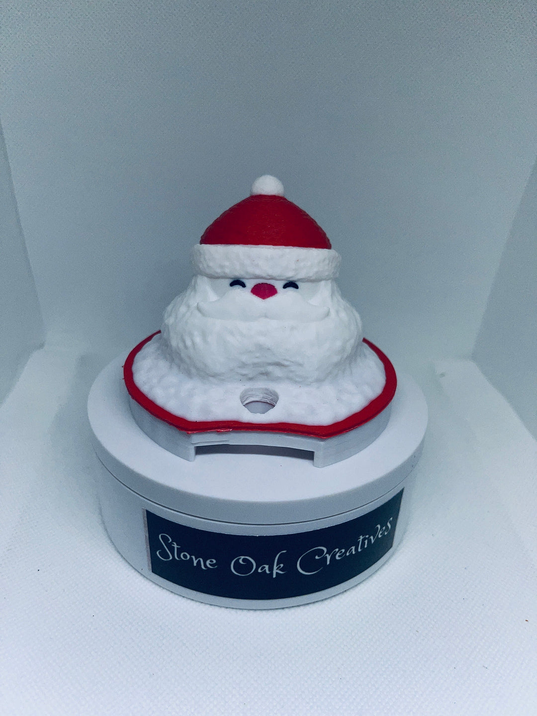 Christmas Santa 30 or 40 oz Tumbler Topper, Christmas Tumbler Topper, 3D Decorative Lid Attachment, unique gift