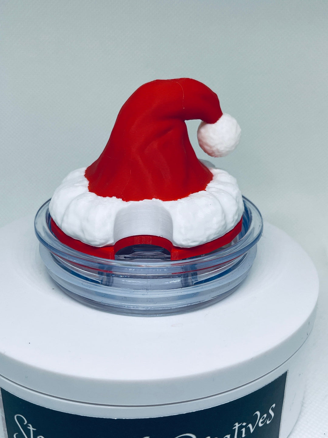 3D Santa Hat Tumbler Topper for 20 or 30 oz tumblers, Christmas tumbler topper, 3D Christmas Topper