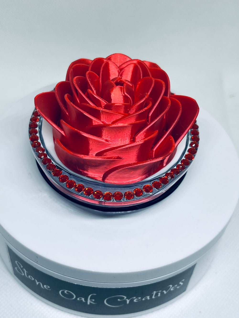 Red Rose tumbler topper lid, Flower topper, Valentines topper, 3D Decorative Lid, unique gift