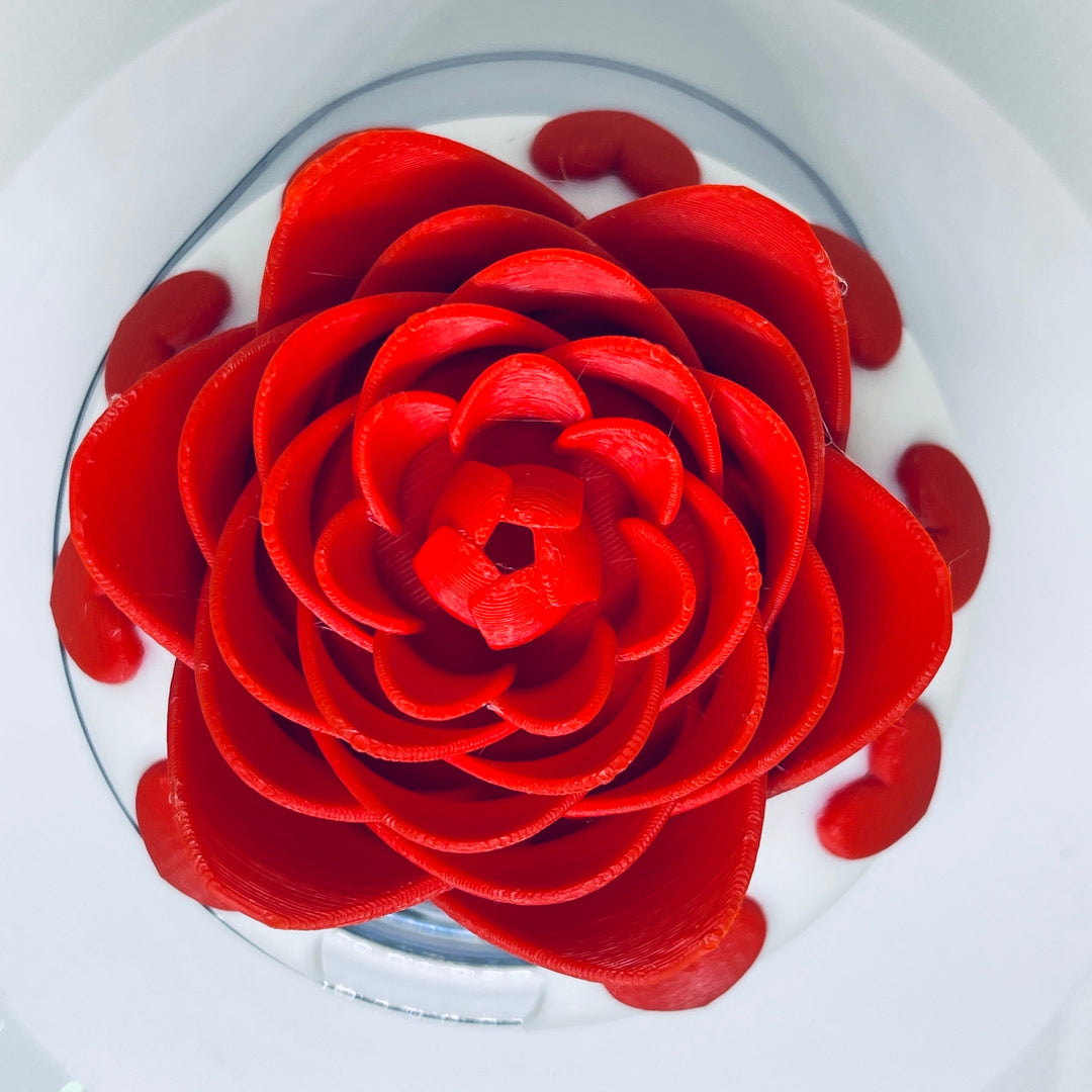 Red Rose tumbler topper lid, Flower topper, Valentines topper, 3D Decorative Lid, unique gift