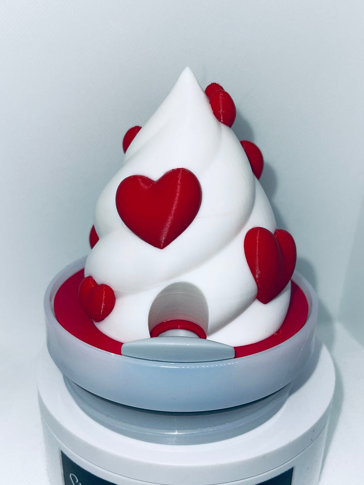 Heart Whipped Topping Valentine Tumbler Topper for 14 oz, 20/30 oz, 40 oz tumblers, 3D Heart tumbler topper, 3D Valentine Topper unique gift