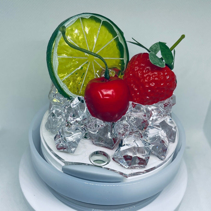 20 30 or 40 oz Fruit Tumbler Toppers, Fruit Topped Tumbler Toppers, 3D fruit lids, 3D Decorative Lid Attachment, unique gift
