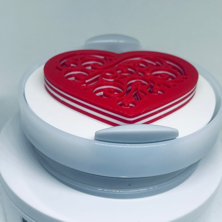 3D Red Heart 40 oz Tumbler Topper, 3D Valentines Love Filagree Heart 40 oz tumbler topper, 3D Decorative Lid Attachment, unique gift