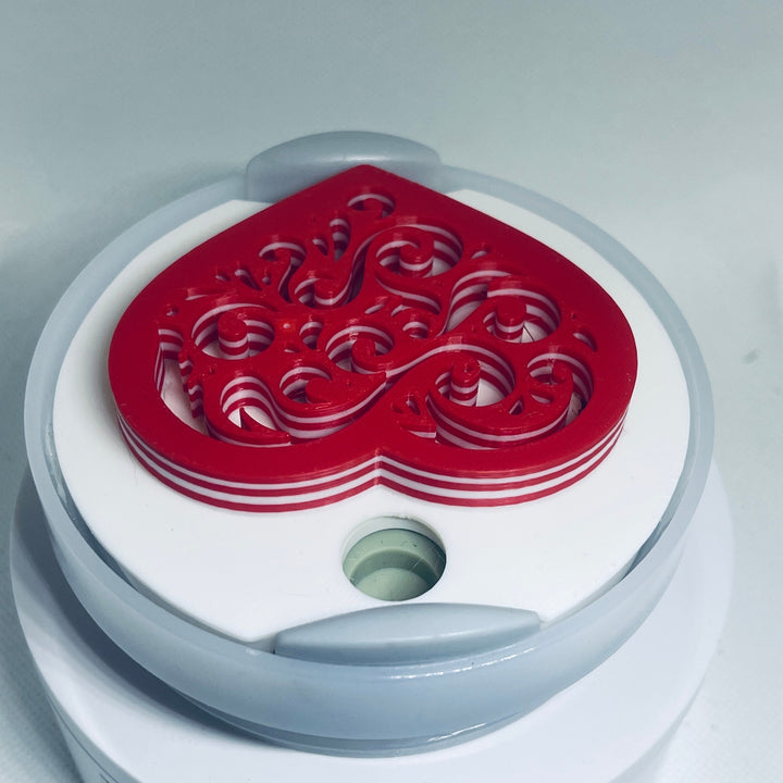 3D Red Heart 40 oz Tumbler Topper, 3D Valentines Love Filagree Heart 40 oz tumbler topper, 3D Decorative Lid Attachment, unique gift