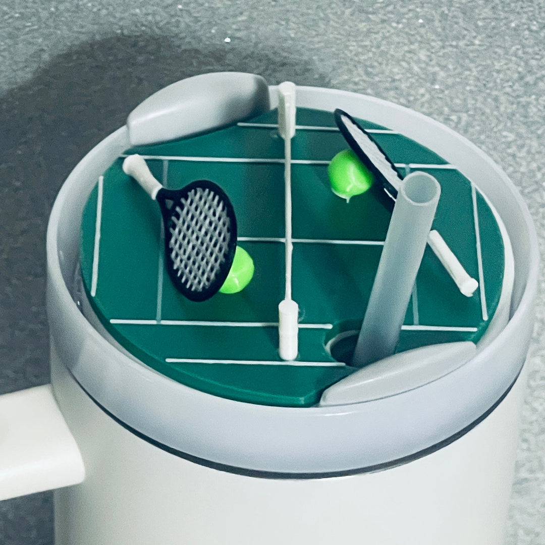 Tennis Tumbler Topper for 40 oz tumblers, 40 oz 3D Sports tumbler topper, 3D Tennis Topper, unique gift