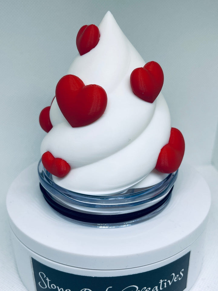 Valentines Heart Whipped 3D Tumbler Topper, Valentine 3D Printed Tumbler Lid, unique gift