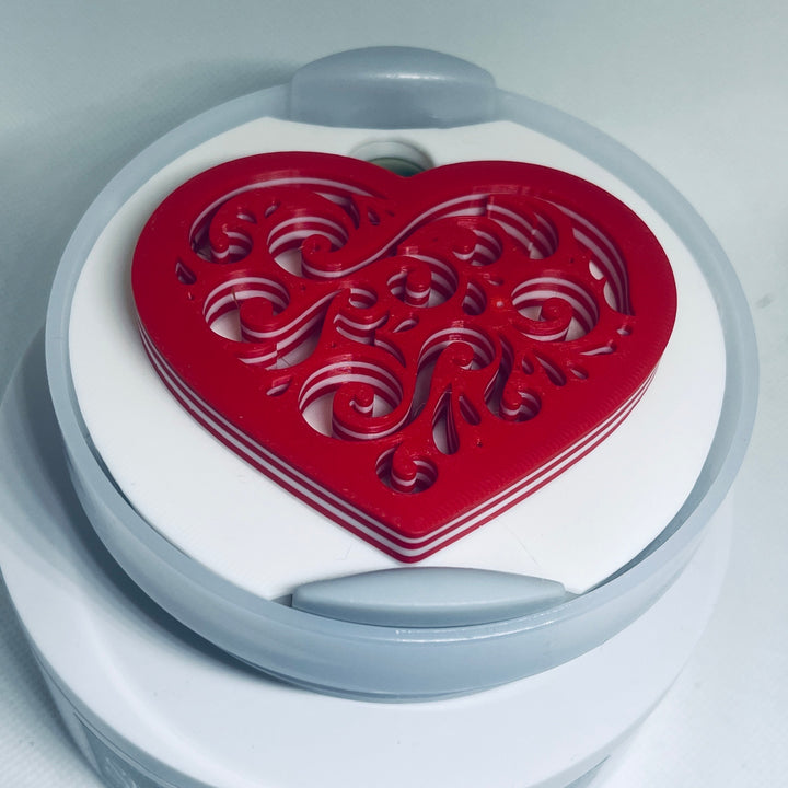 3D Red Heart 40 oz Tumbler Topper, 3D Valentines Love Filagree Heart 40 oz tumbler topper, 3D Decorative Lid Attachment, unique gift