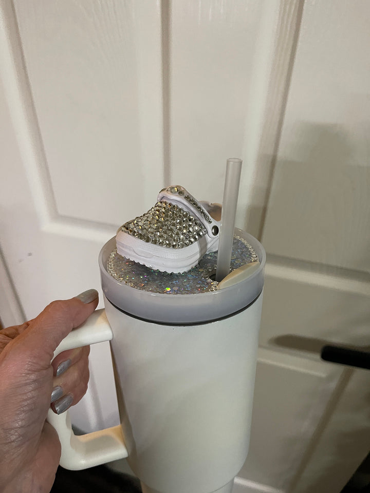 Bling Rhinestone Nurse Clog Shoe 40 oz Topper, Diva Topper, Rhinestone Tumbler Lid 3D decorative tumbler lid attachment, unique gift