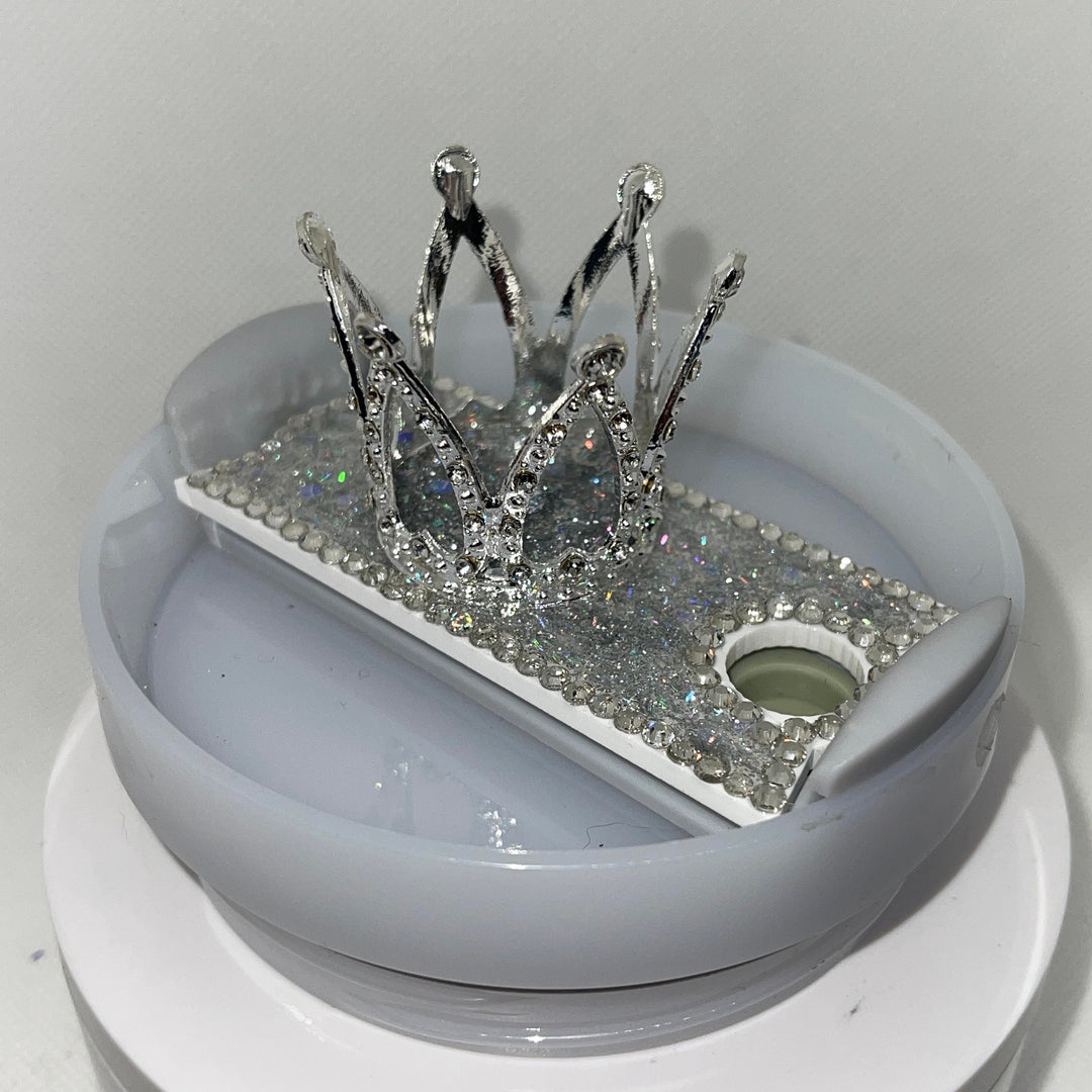 Bling Mini Rhinestone Crown Topper Tag, Diva Topper, Queen Topper, Rhinestone Tumbler Lid 3D decorative tumbler lid attachment, unique gift