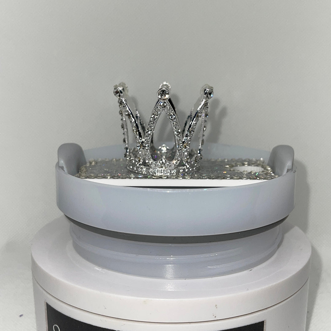 Bling Mini Rhinestone Crown Topper Tag, Diva Topper, Queen Topper, Rhinestone Tumbler Lid 3D decorative tumbler lid attachment, unique gift