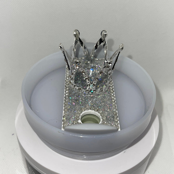 Bling Mini Rhinestone Crown Topper Tag, Diva Topper, Queen Topper, Rhinestone Tumbler Lid 3D decorative tumbler lid attachment, unique gift