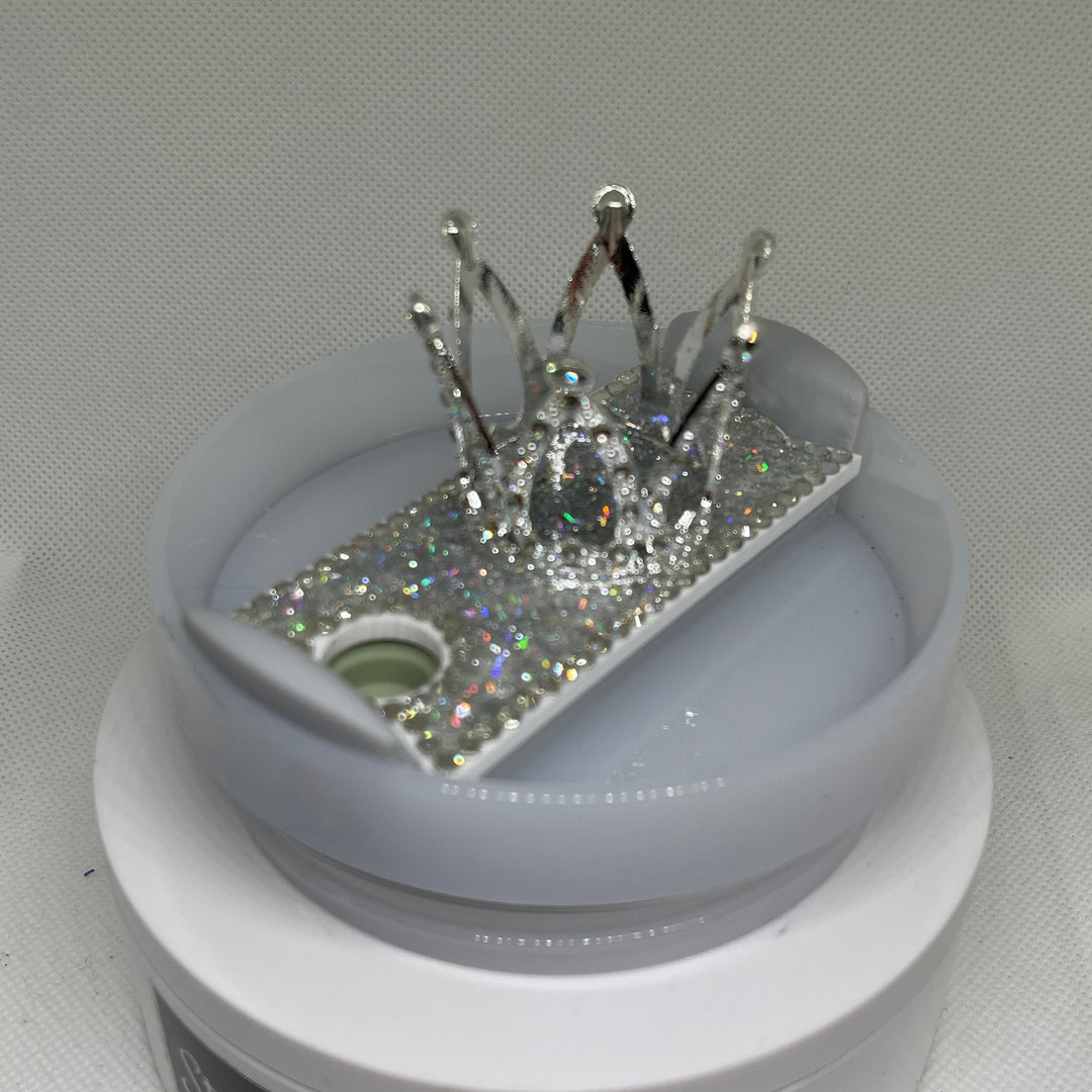 Bling Mini Rhinestone Crown Topper Tag, Diva Topper, Queen Topper, Rhinestone Tumbler Lid 3D decorative tumbler lid attachment, unique gift