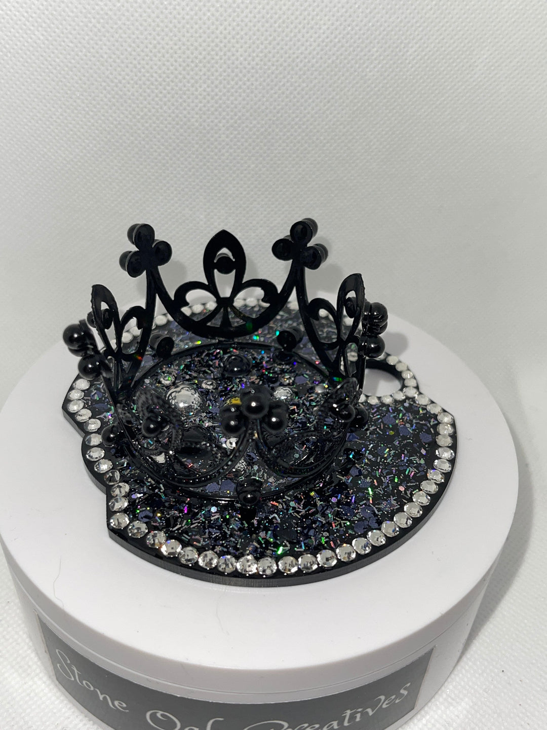 Black Rhinestone Crown 40 & 30 oz Topper, Stanl ey Topper, Queen Topper, Rhinestone Lid, decorative lid attachment, unique gift BEST SELLER
