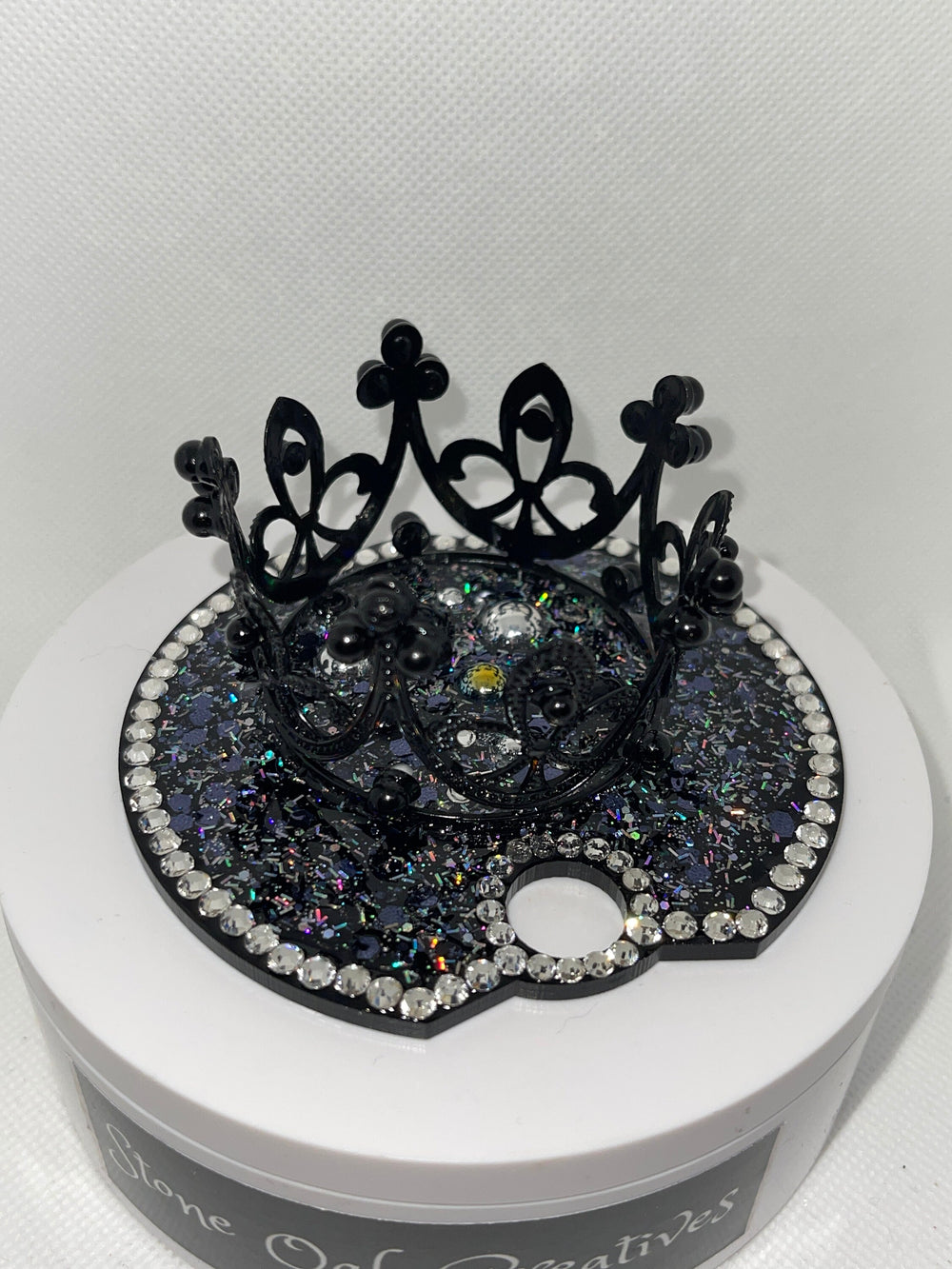 Black Rhinestone Crown 40 & 30 oz Topper, Stanl ey Topper, Queen Topper, Rhinestone Lid, decorative lid attachment, unique gift BEST SELLER