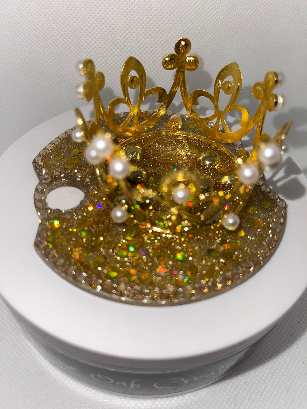 Gold Bling Rhinestone Crown 40 oz Topper, Diva Topper, Queen Topper, Rhinestone Tumbler Lid 3D decorative tumbler lid unique gift